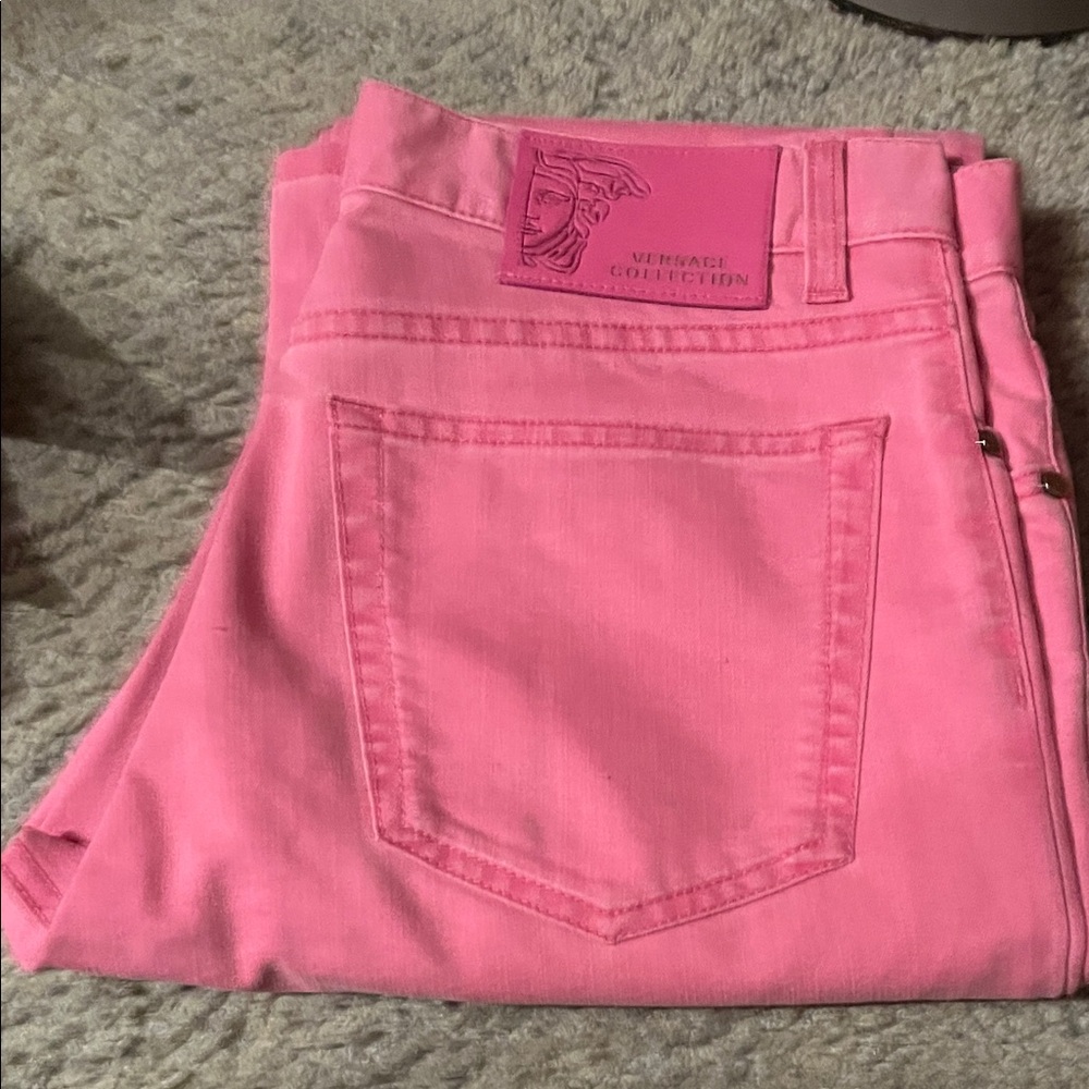 Versace Collection Neon Pink Skinny Jeans
